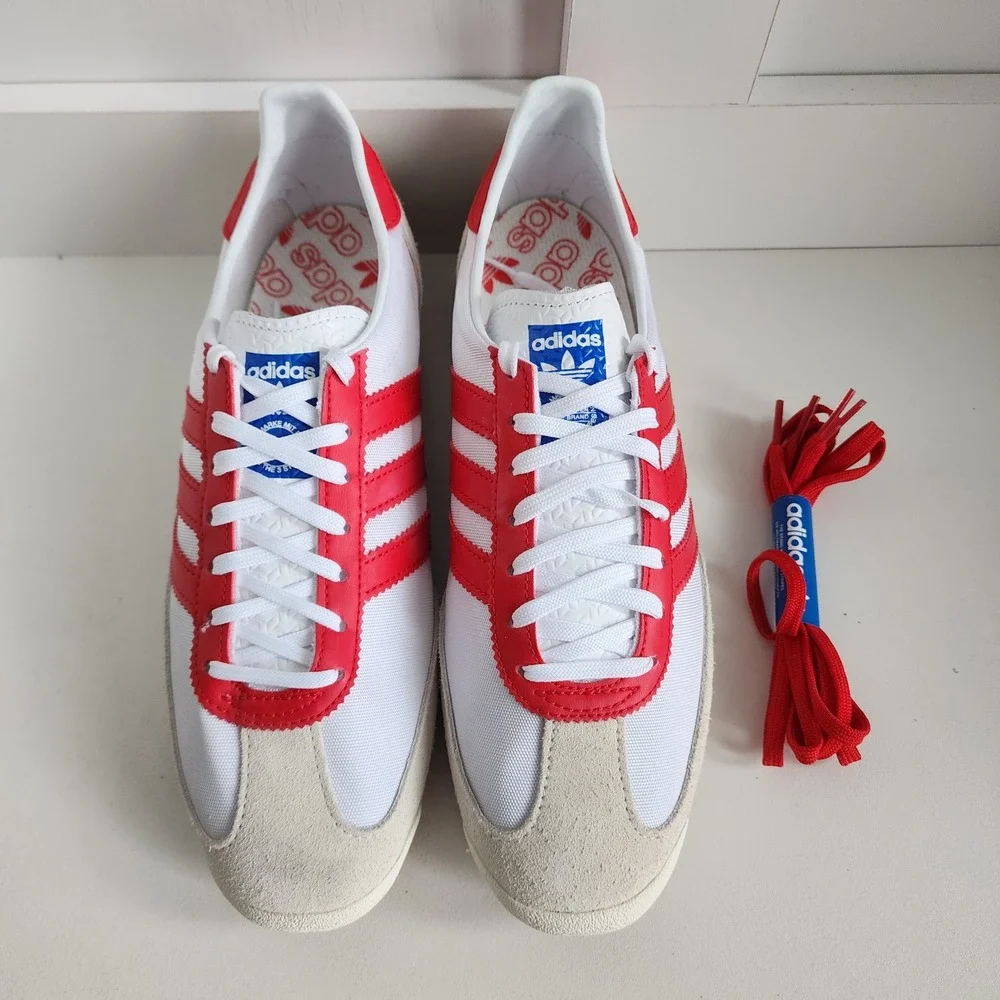 Adidas SL 72 75th Anniversary Cloud White Better Scarlet Red Women's Sz 8 JP5277